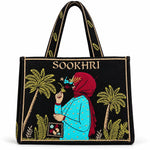Embroidered Floral Canvas Tote