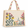 Embroidered Floral Canvas Tote