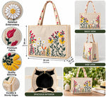 Embroidered Floral Canvas Tote