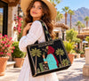 Embroidered Floral Canvas Tote