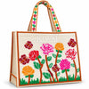 Embroidered Floral Canvas Tote
