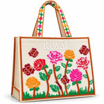 Embroidered Floral Canvas Tote