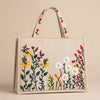 Embroidered Floral Canvas Tote